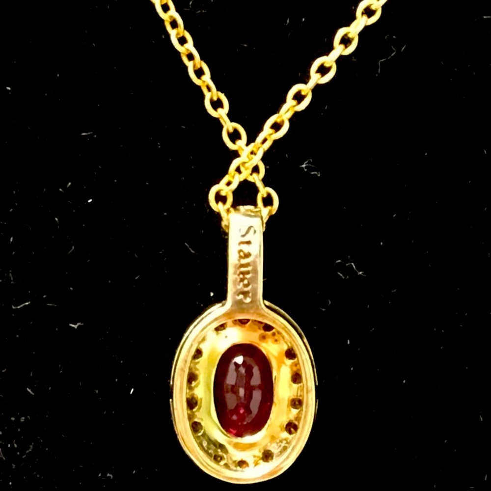 Lab Created Ruby And White Sapphire Necklace - image 2
